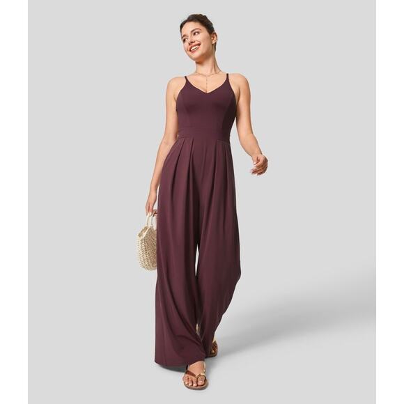HALARA Burgundy Jumpsuit - Picture 2 of 7